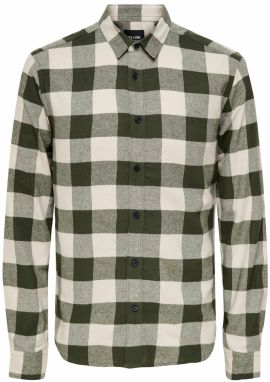 Only & Sons Košeľa  nebielená / tmavozelená