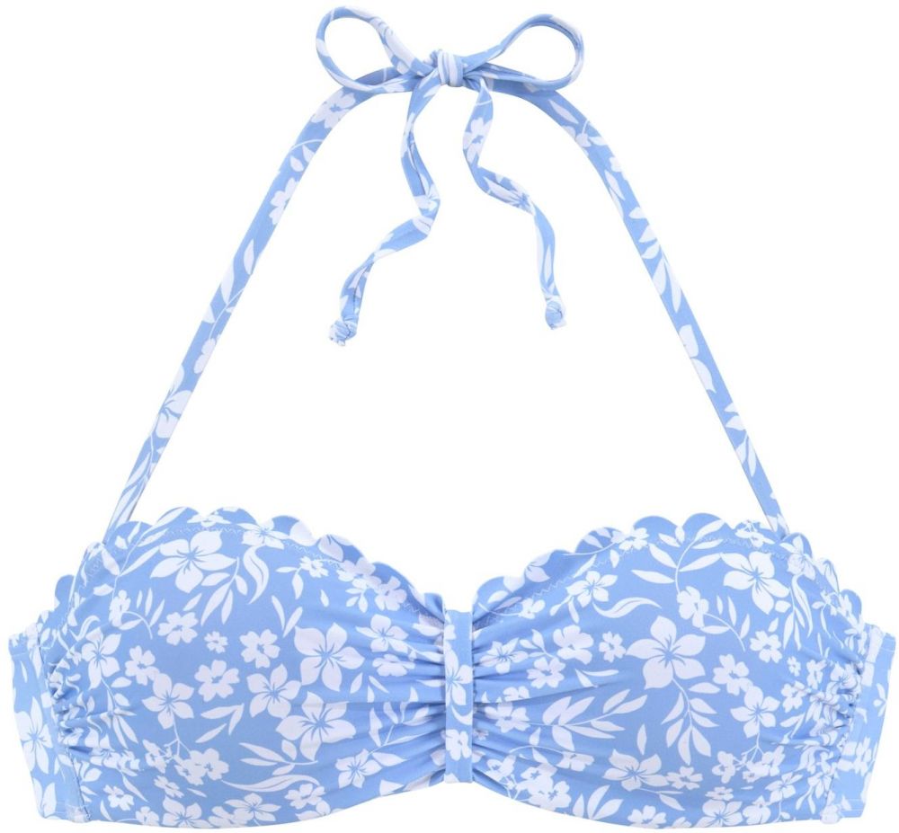 VIVANCE Bikinový top  modrá / biela