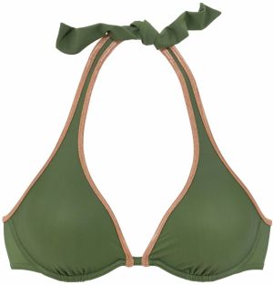 BRUNO BANANI Bikinový top  hnedá / zelená