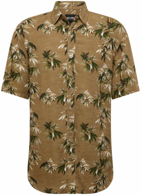 Only & Sons Košeľa 'ONSBOLD'  tmavobéžová / zelená / kaki / biela