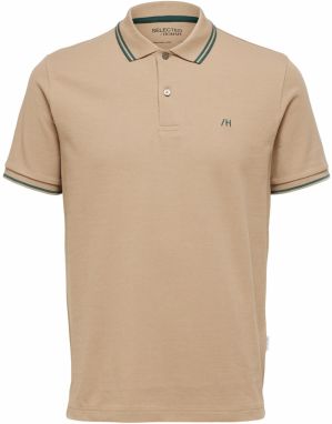 SELECTED HOMME Tričko 'SLHDante'  béžová / kaki
