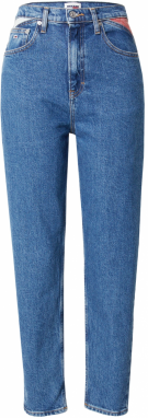 Tommy Jeans Džínsy 'MOM JeansS'  modrá denim / červená / biela