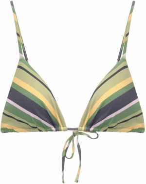 Pull&Bear Bikinový top  modrosivá / žltá / zelená / orgovánová
