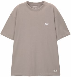 Pull&Bear Tričko  kamenná / biela