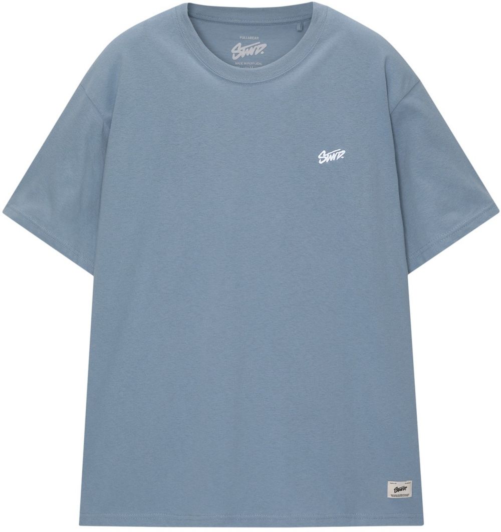 Pull&Bear Tričko  svetlomodrá / biela