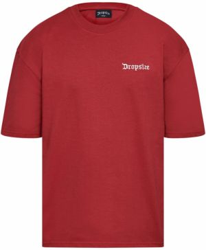 Dropsize Tričko  krvavo červená / biela