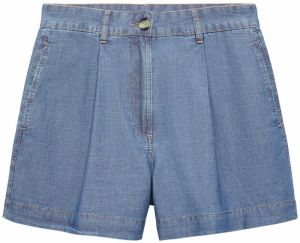 MANGO Nohavice s pukmi 'Letizia'  modrá denim