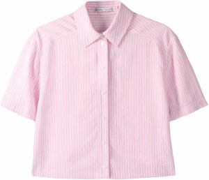 Bershka Blúzka  ružová / biela