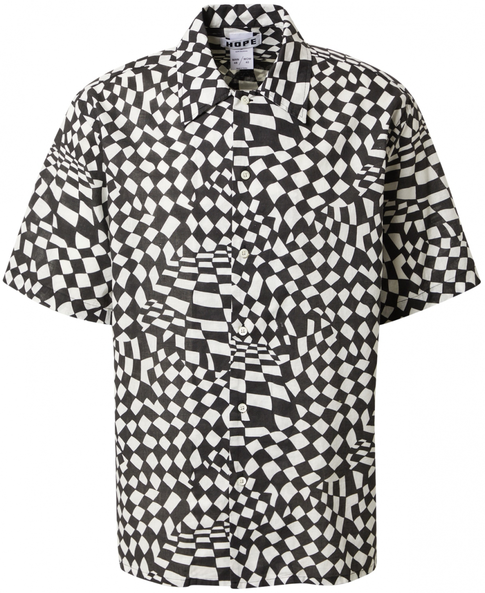 HOPE Košeľa  čierna / šedobiela