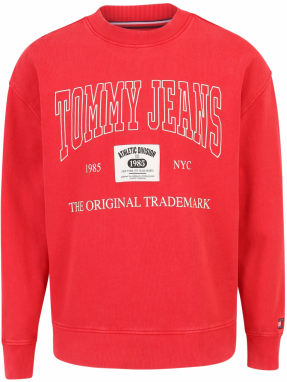 Tommy Jeans Mikina  ružová / jasne červená / čierna / biela