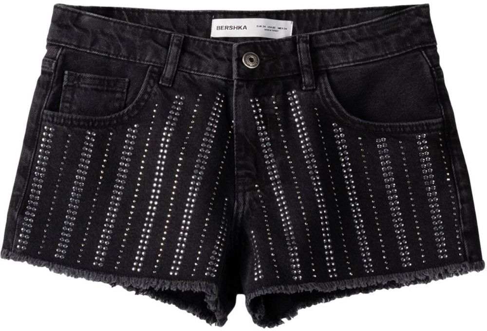 Bershka Džínsy  čierny denim