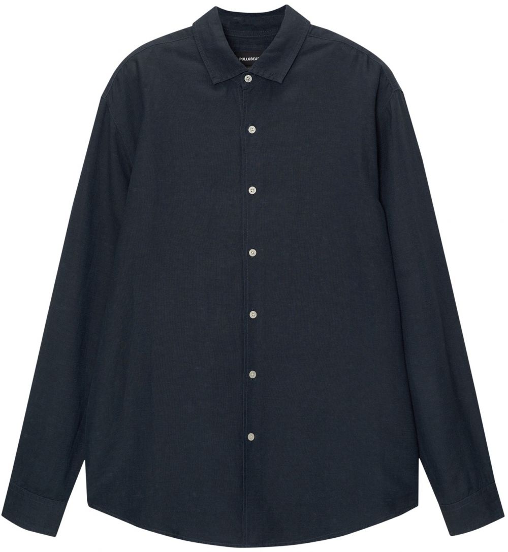 Pull&Bear Košeľa  námornícka modrá