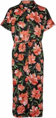 VERO MODA Košeľové šaty 'VMLILLIAN'  tmavozelená / rosé / melónová / čierna