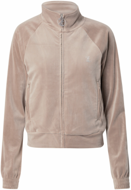 Juicy Couture Tepláková bunda 'TANYA'  svetlohnedá / strieborná