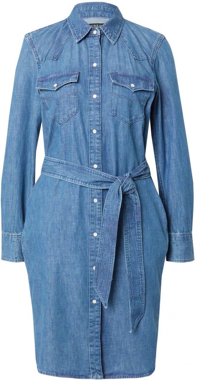 Lauren Ralph Lauren Košeľové šaty  modrá denim
