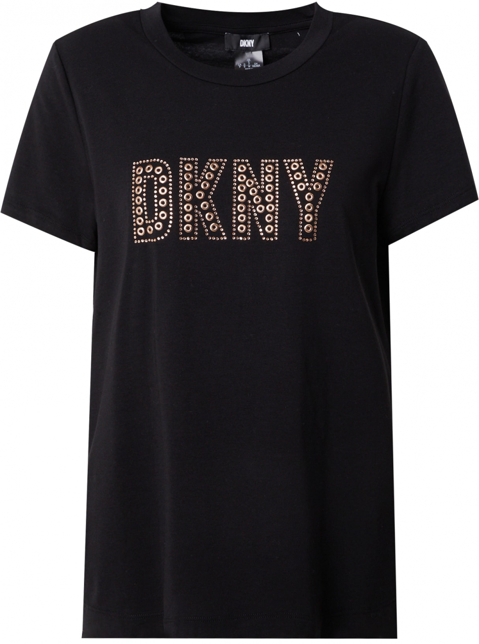 DKNY Tričko  bronzová / čierna