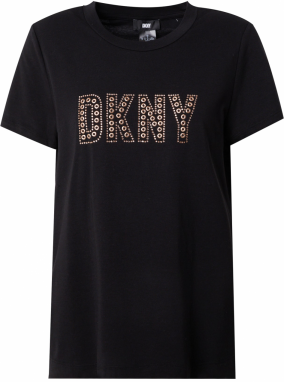 DKNY Tričko  bronzová / čierna