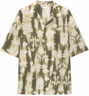 Pull&Bear Košeľa  olivová / tmavozelená / biela