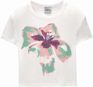 Pull&Bear Tričko  mätová / tmavofialová / svetloružová / biela