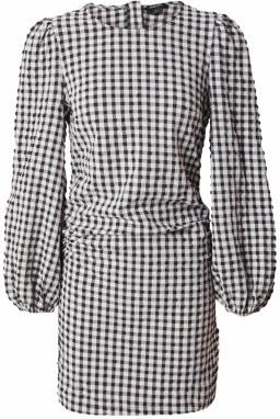 Monki Šaty  sivá / čierna / biela