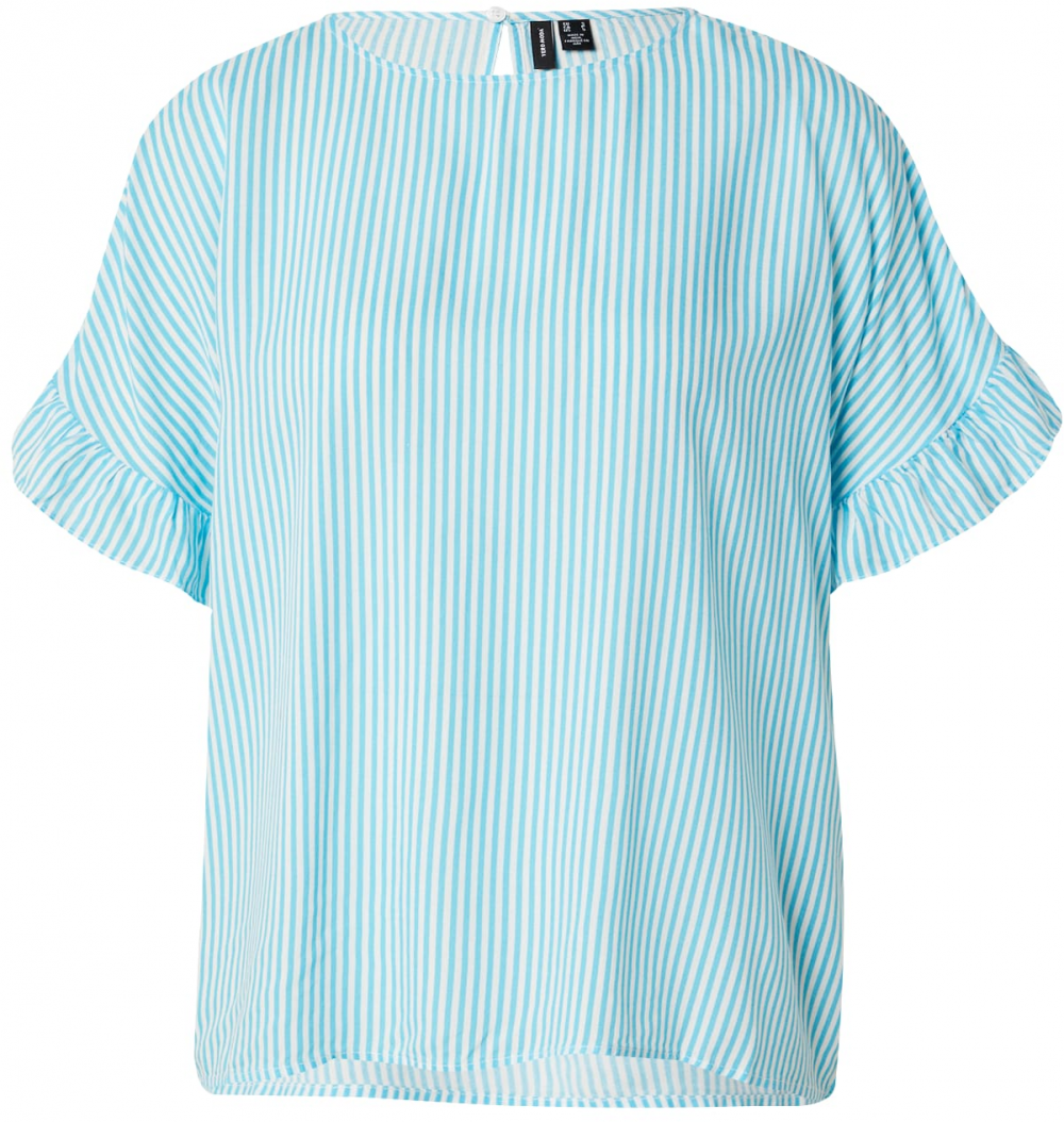 VERO MODA Blúzka 'VMBUMPY'  tyrkysová / biela