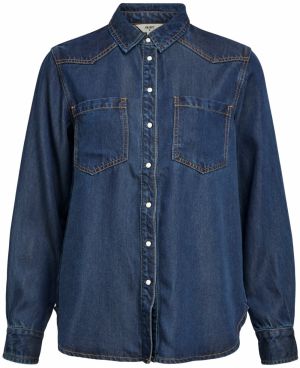 OBJECT Blúzka 'Frame'  modrá denim