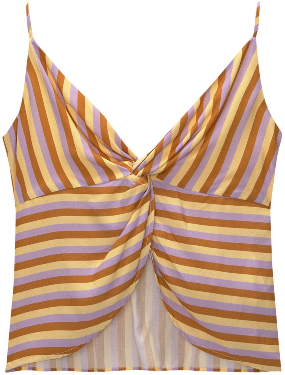 Pull&Bear Top  koňaková / kapučíno / svetlofialová