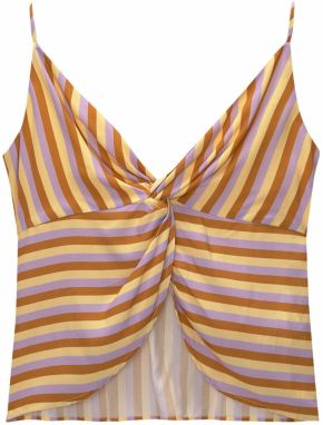 Pull&Bear Top  koňaková / kapučíno / svetlofialová