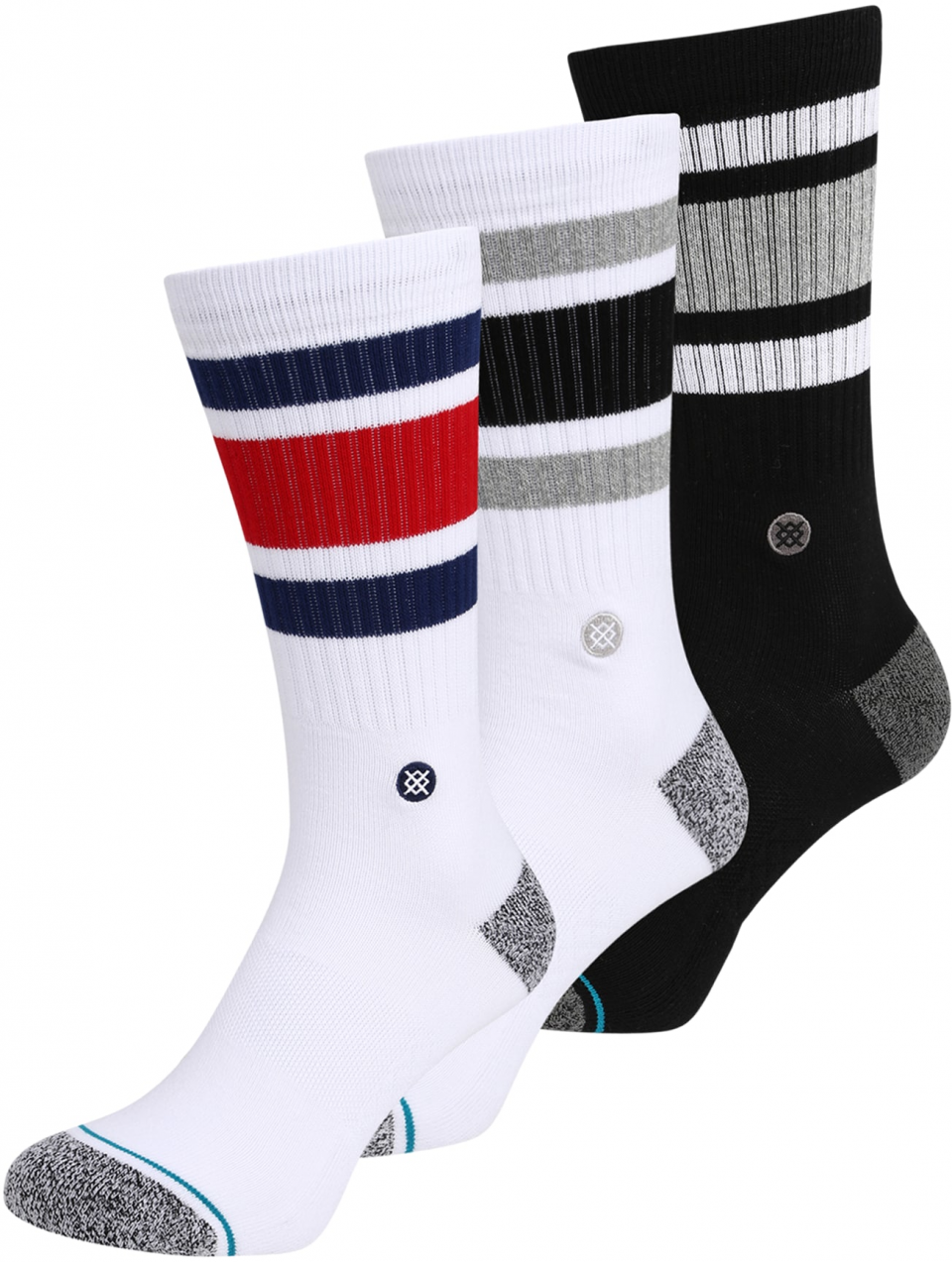 Stance Ponožky  sivá melírovaná / ohnivo červená / čierna / biela