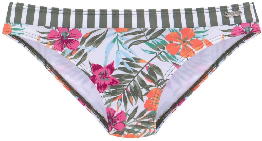 VENICE BEACH Bikinové nohavičky 'Summer'  olivová / orgovánová / tmavoružová / biela
