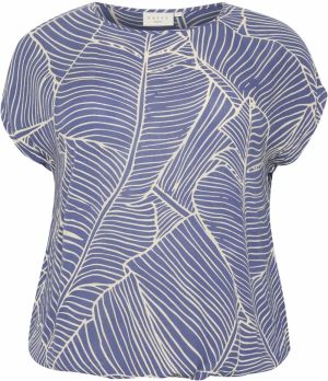KAFFE CURVE Blúzka  indigo / šedobiela