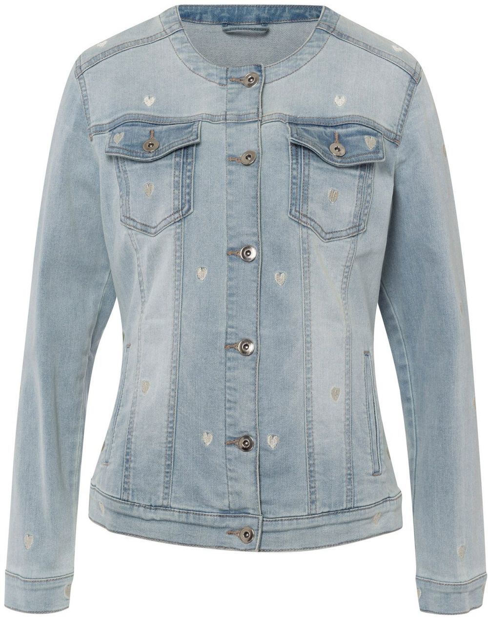 heine Prechodná bunda  modrá denim / svetlosivá