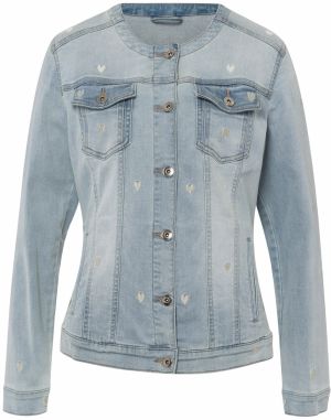 heine Prechodná bunda  modrá denim / svetlosivá