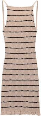 Pull&Bear Pletené šaty  kapučíno / čierna