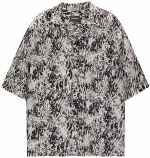 Pull&Bear Košeľa  sivá / čierna / biela