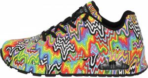 SKECHERS Nízke tenisky 'Infinite Drip'  vodová / svetlozelená / neónovo oranžová / čierna