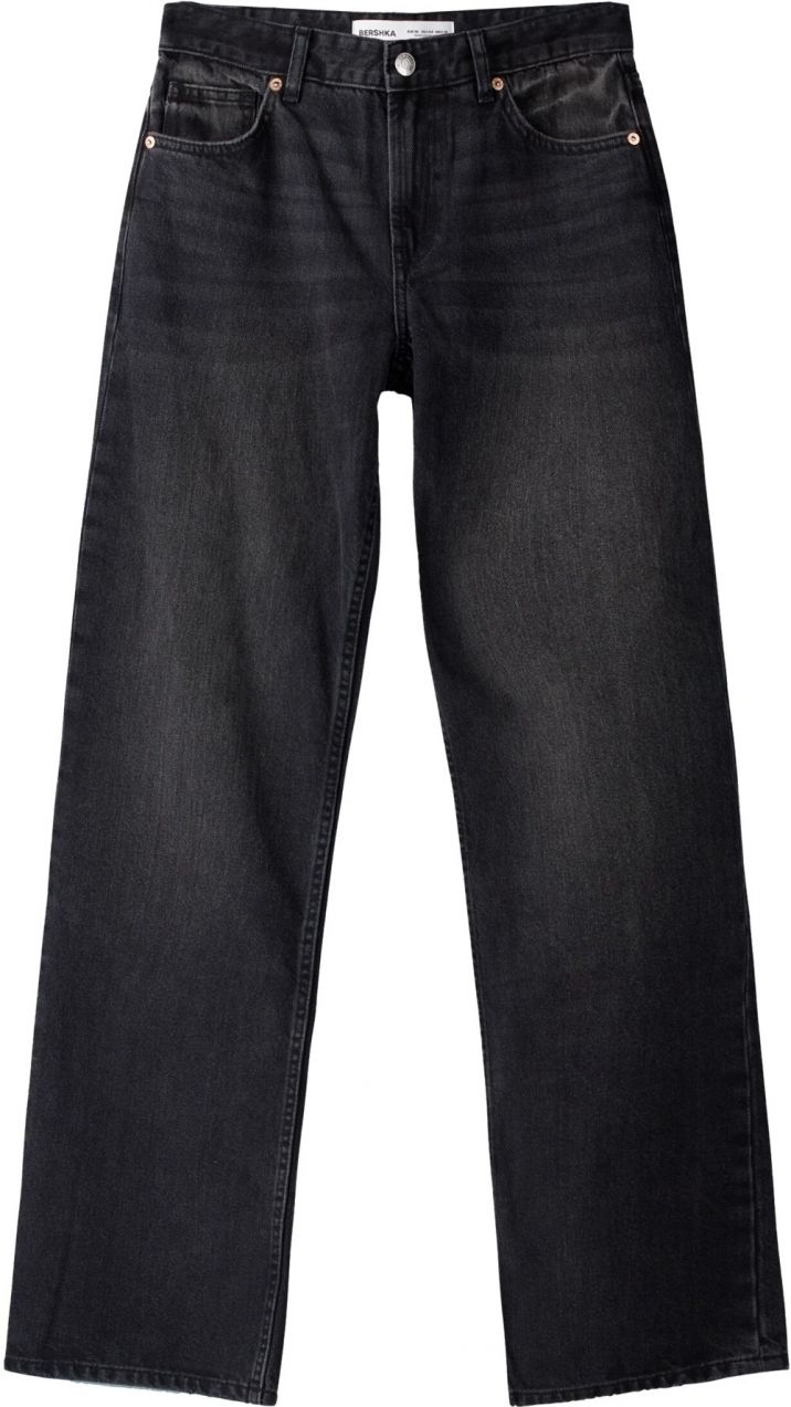 Bershka Džínsy  čierny denim