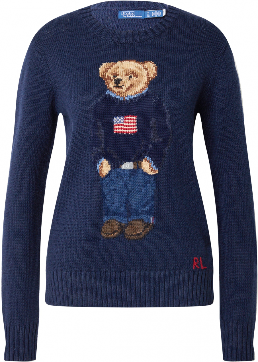 Polo Ralph Lauren Sveter  béžová / námornícka modrá / hnedá / červená