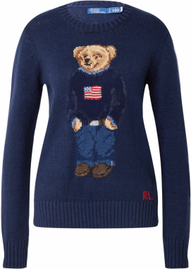 Polo Ralph Lauren Sveter  béžová / námornícka modrá / hnedá / červená