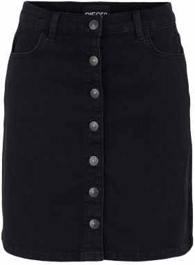 PIECES Sukňa 'Peggy'  čierny denim