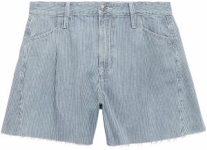MANGO Plisované rifle 'IBIZA'  modrá denim / biela