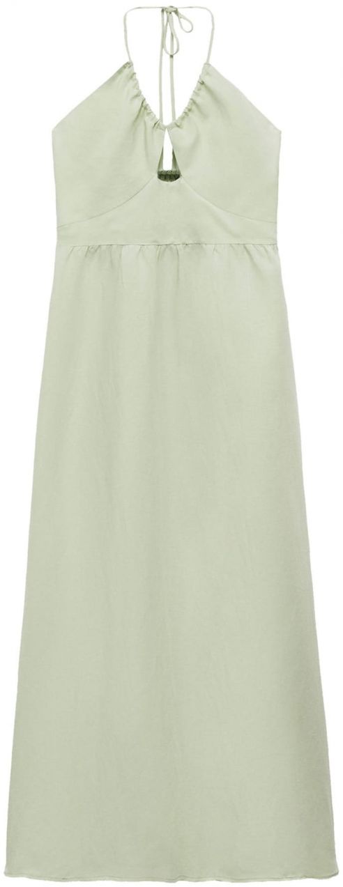 MANGO Letné šaty  pastelovo zelená