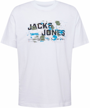 JACK & JONES Tričko 'JCOoutdoor'  azúrová / zelená / čierna / biela
