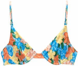 Pull&Bear Bikinový top  azúrová / žltá / zelená / oranžová