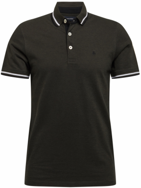 JACK & JONES Tričko 'JJEPaulos'  tmavosivá / biela