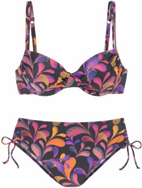 VIVANCE Bikiny  modrofialová / tmavooranžová / ružová / čierna