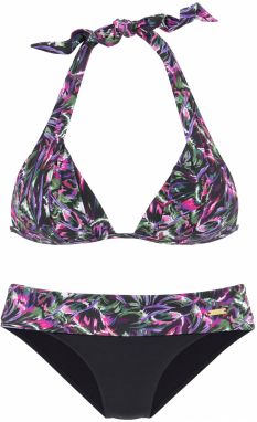 LASCANA Bikinový top  zelená / fialová / svetloružová / čierna