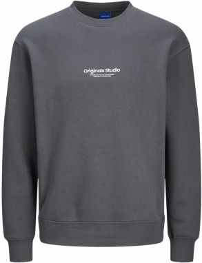 JACK & JONES Mikina 'JORVesterbro'  tmavosivá / biela