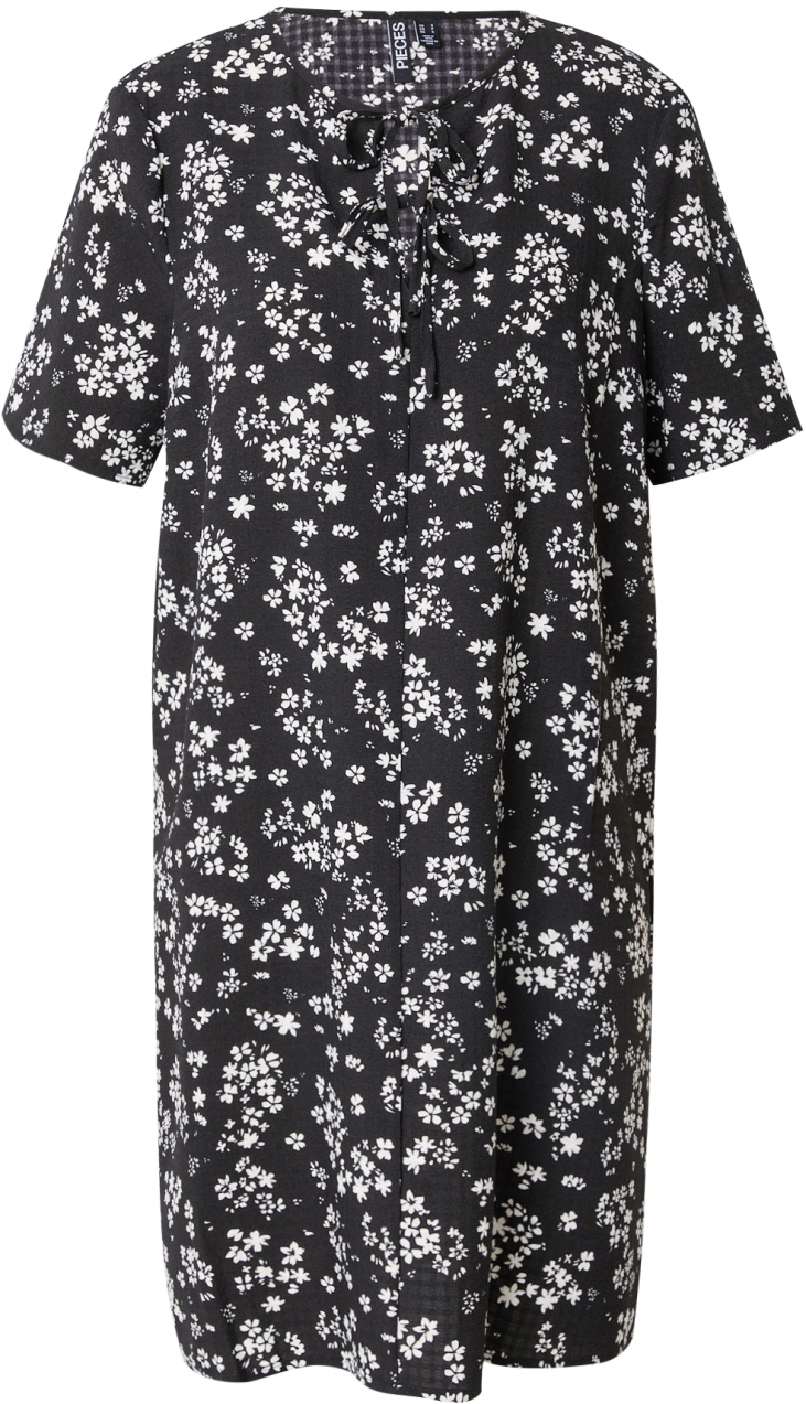 PIECES Šaty 'PCELISA'  čierna / biela