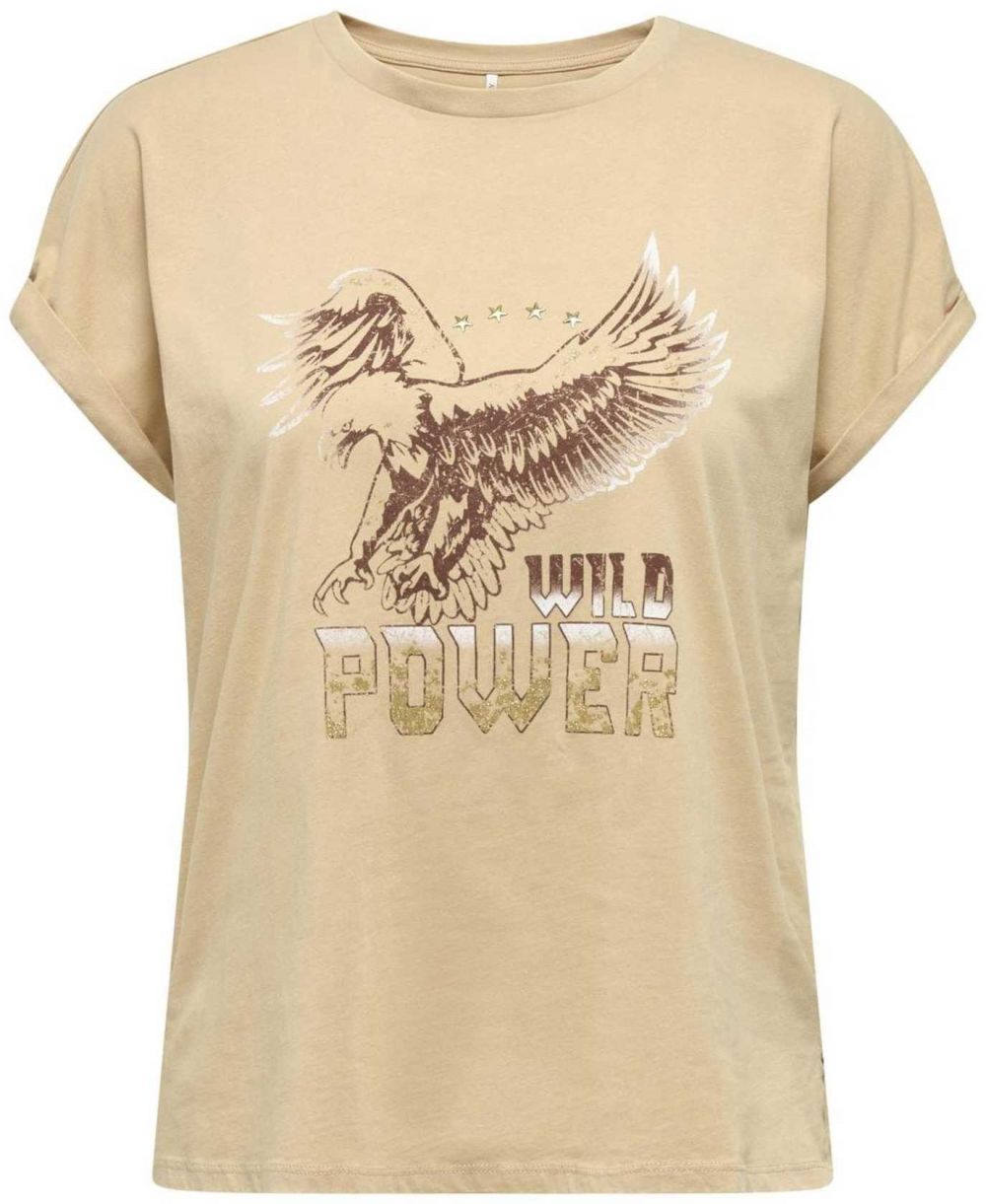 ONLY Tričko  tmavobéžová / tmavohnedá / horčicová